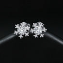 Women's Elegant Earrings Sparkling Christmas Snowflake Hoop Zircon Earring H9S9