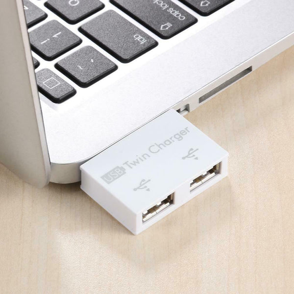USB 2.0 Male to Twin Charger Dual 2 Port USB Splitter Hub Adapter Converter