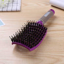 Scalp Massage Bristle Hair Comb Curly Straight Anti Static Hairbrush(Purple