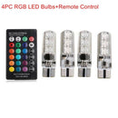 Quality ! 4X T10 W5W 6SMD 5050 RGB LED Light Car Wedge Side Bulbs Remote Control