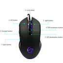 USB Wired Gaming Mouse With Wolf Pattern Colorful Breathing Lights, Large