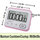 2 Pack Digital Kitchen Timer Magnetic Loud Alarm Clock, Large LCD Screen Si