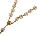 Women Mens Hip Jesus Cross Pendant Faux Pearls 10mm Rosary Beads Necklace