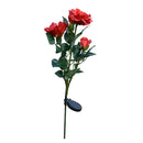 2 Pieces Solar Lights Rose Flower with Red Buds, Outdoor Waterproof LED Lamps