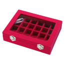 Velvet Glass Jewelry Earring Display Box Tray Holder Storage Box Organizer
