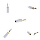 5x 3.5mm 4 Pole TRRS Male Plug headphone Jack Cable Connector White