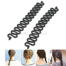2x Plastic Magic French Hair Twist Braiding Tool Styling Bun Maker Roller NII