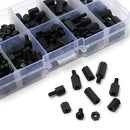 300Pcs Nut Set Spacer PCB Standoff Assortment M3 Nylon Hex Screw Kit Black VZH