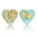 Cute Women Girls Natural Stone Turquoise Heart Shaped Earrings Ear Stud Jewelry