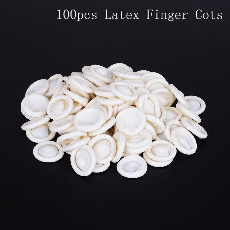 100X rubber latex finger cots eyebrow extension gloves eyelash extension too Pg