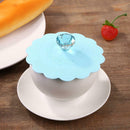 Silicone Large Diamond Cup Cover Heat Resistant Sealed Cups Lid (Sky Blue) A