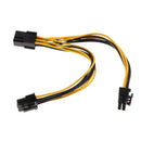 6 Pin To 2x PCIE 6 Pin Graphics Video Card Power Splitter Extension Cable