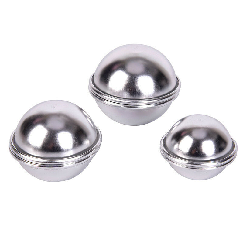 6pcs/3 set Bath Bombs Aluminum Alloy Bath Bomb Mold Ball Shape DIY Bathing To`US