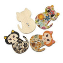 100PCs Natural Wooden Buttons Cute Cat Shape Decorative Sewing Buttons 2 Ho G1L3