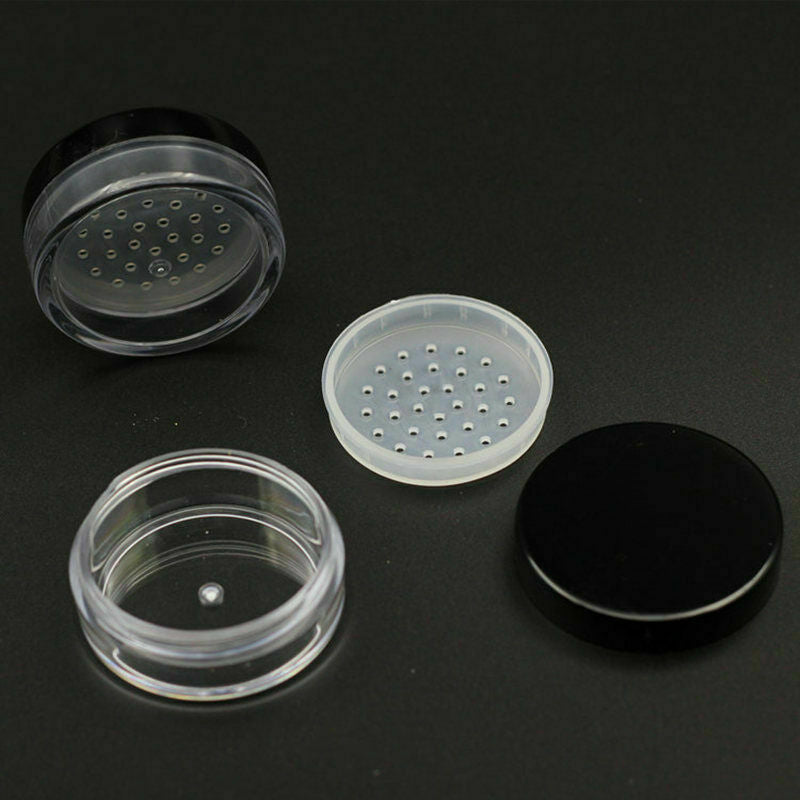 1pc 50g Plastic Loose Powder Jar Powder Puff Boxes Container Cosmetic AU Em S8Y5