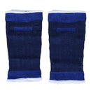 2 Pcs Sports Black Blue Striped Calf Leg Sleeves Support Elastic Protector