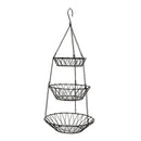 Plants Fruit Basket Pierced Country Style Home Space Saving Chain Hanging 3 Tier