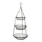 Plants Fruit Basket Pierced Country Style Home Space Saving Chain Hanging 3 Tier