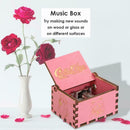 Retro Wood Manual Music Box Pink Beauty Girl Style Birthday Gift Ornaments