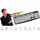 107 Keys USB Wired Large Print White Keys Black Letter Keyboard for Elderly