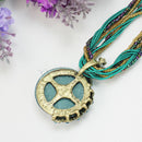 Blue Fashion Jewelry Millet Chain Crystal Lucky Peacock Pendant Necklace Gifts
