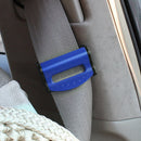 2pcs Adjustable Car Safety Seat Belt Holder Stopper Buckle Clip (Blue)