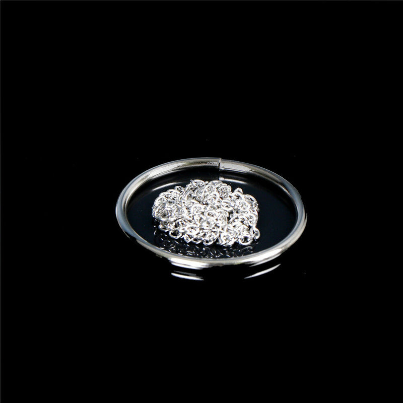 2Pcs Magic Ring and Chain Cool Magic Trick Props Metal Knot Ring On Chain 3c