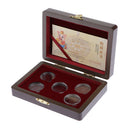 Wooden Display Case Storage For 5 Coins 27mm