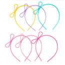 6x Child Stretchy Plastic Headband Candy Color BowknotTiara Hair Hoop Pa g Nw