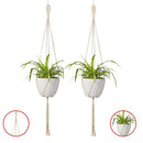 1X(Macrame Plant Hanger 2Pcs Indoor Outdoor Wall Hanging Planter Basket - C