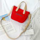 Letter Print Shoulder Satchel Handbags Canvas Women Crossbody Bags (Red) A