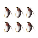 6pcs Fly Fishing Flies - Brown Scud 1.4cm