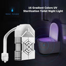 Smart Toilet Light LED Sensor Motion Lamp Led PIR Light Toilet Seat 16 Colo