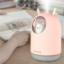 300ml Bear LED Ultrasonic USB Air Humidifier Essential Oil Diffuser (Pink)