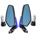 Motorcycle Metal Handle Bar End Rearview Side Mirrors 7/8inch(22mm) Blue