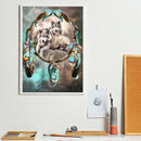 5D DIY Full Drill Diamond Painting Wolf and Dream Catcher Embroidery Kit