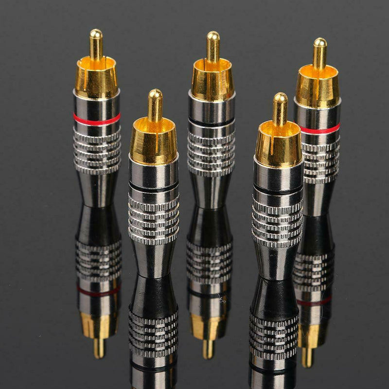 10pcs RCA Soldering Connector Audio Video Plug DIY RCA Speaker Adapter Plug