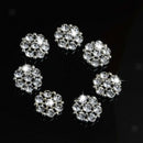 10pcs Alloy Rhinestone Flower Buttons for DIY Bridal Wedding Embellishments