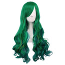 Dark green lady wig dark green long curly wig Long Hair 68CM wig for Women  C1S9