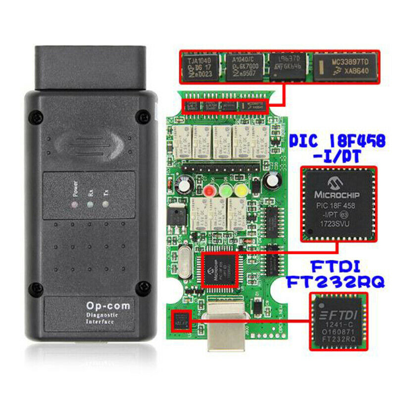 OP-Com Firmware V1.7 2014V PIC18F458 Can OBD Adapter For Opel Single Layer PC Cy