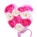 9Pcs Scented Rose Flower Petal Bath Body Soap Wedding Party Gift(Rose+White