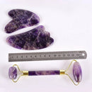 Amethyst Facial Roller Scraping Tool Set Facial Neck Massage Natural Stone