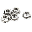 8mm Height M8 Thread Stainless Steel Serrated Hex Flange Nuts 10 Pcs