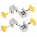 4 Sets Adjustable Sliding Window Locks Stop Aluminum + plastic Door Frame S