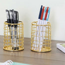 Golden Wrought Iron Pen Holder Office Student Pen Holder Simple Round Stora