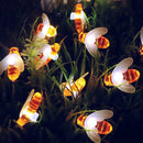 20 Warm White LED Bee Solar Party Fairy String Lights for Patio & Garden O NRI