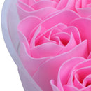 9Pcs Scented Rose Flower Petal Bath Body Soap Wedding Party Gift(Pink) T7L4