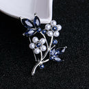Exquisite Temperament Blue Crystal Brooch Physiology Coniferous Women'S Bro
