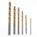 60* Titanium Drill Bit 1/1.5/2/2.5/3/3.5mm Twist Coated HSS Wood Hex Shank Tool
