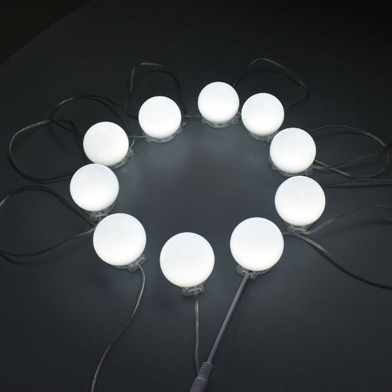 USB Makeup Mirror LED Light 10 Bulbs Lighted Dimmable Lamp Beauty Christmas Gift